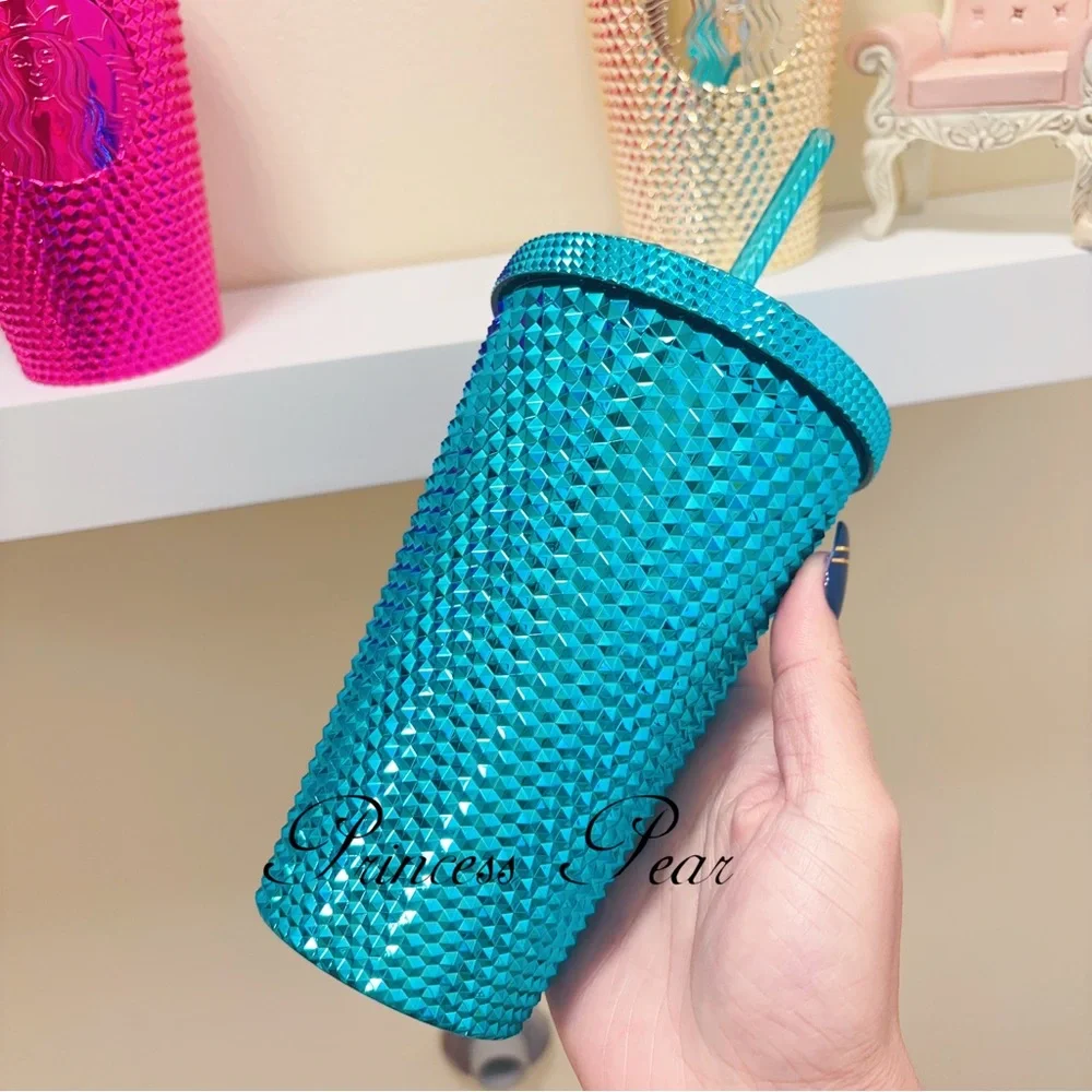 3x Starbucks Chrome Bling Studded tumbler 16 oz - Picture 6 of 10